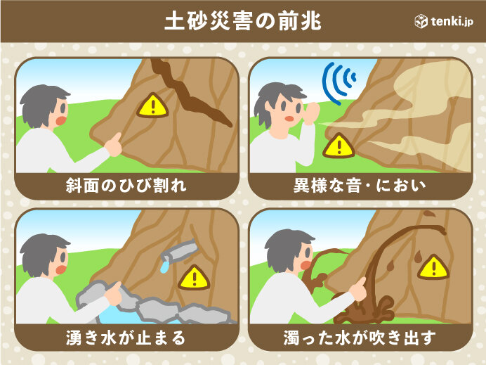 土砂災害の前兆はすでに起こり始めととらえて