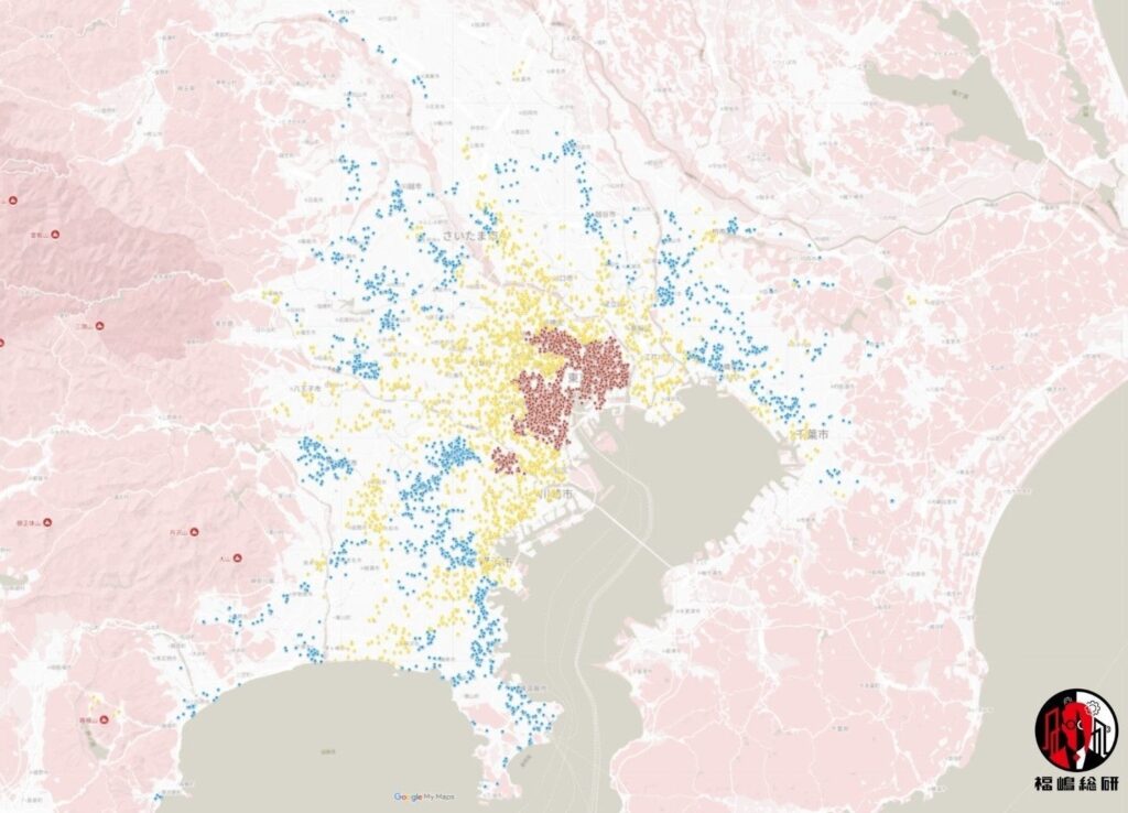 【中古マンション】資産性に地域差、千葉県・埼玉県・神奈川県は顕著に弱まる。資産性が高いのは都心の極一部のエリア。 | NEWSCAST 出典:福嶋総研