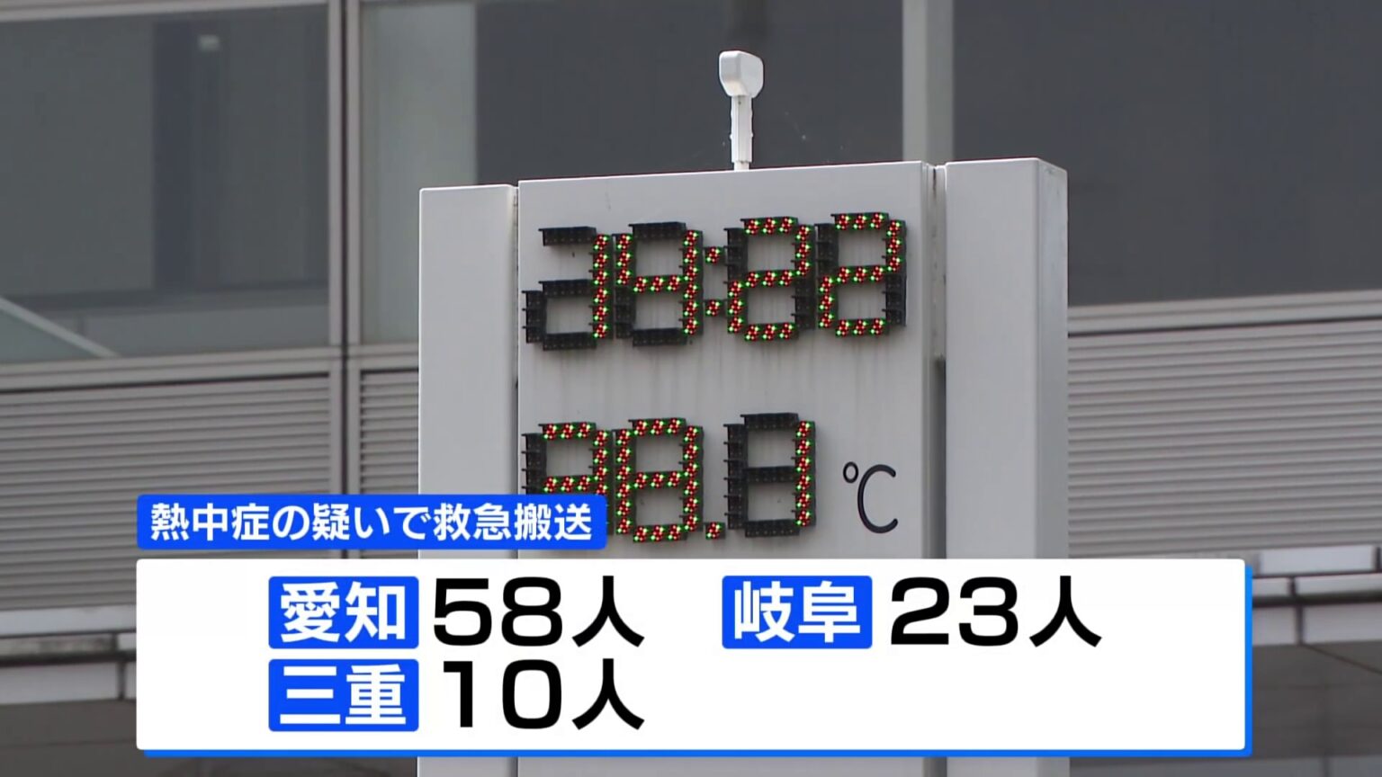 愛知県で熱中症の疑いで2人死亡　東海三県では91人が救急搬送（TBS NEWS DIG Powered by JNN）