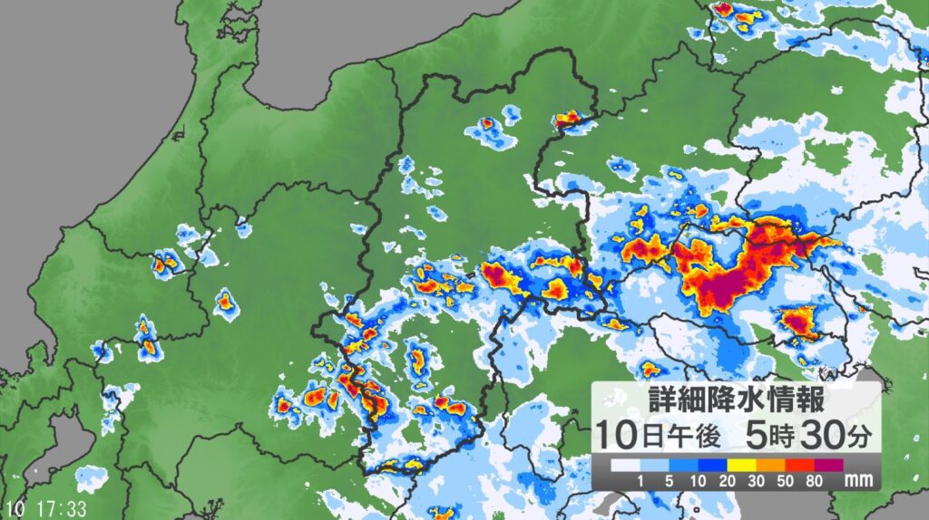 連日の「ゲリラ雷雨」 長野県に「記録的短時間大雨情報」発表 上田・佐久・諏訪、木曽地域に「大雨洪水警報」 長野地域に「洪水警報」（10日午後6時30分時点）（NBS長野放送） - Yahoo!ニュース - Yahoo!ニュース