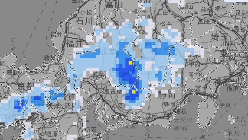 岐阜県に「滝のように降る雨」警報 - 土砂災害の前兆に注意、少ない雨量でも危険度急上昇【雨シミュレーション】（チューリップテレビ） - Yahoo!ニュース