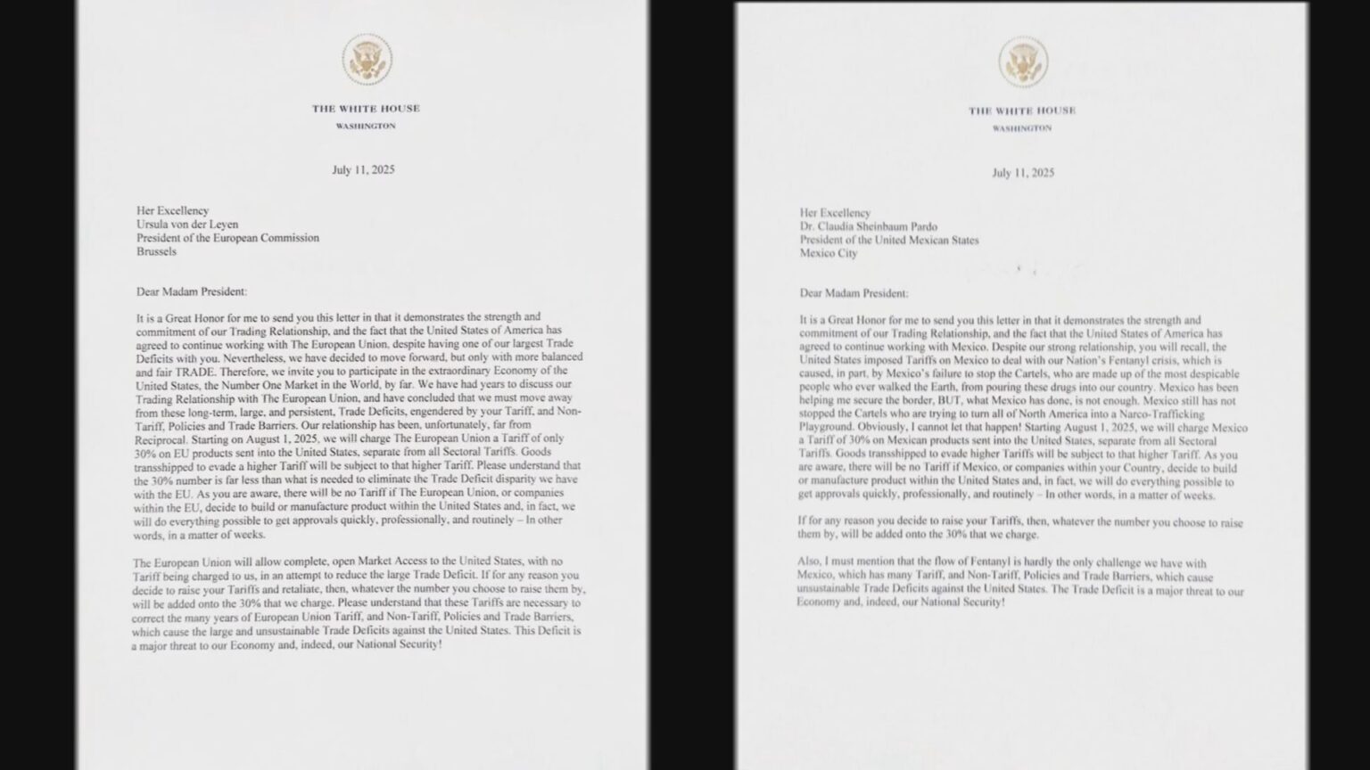 【速報】トランプ大統領「EUとメキシコに30%の関税」手紙公開、合意近いとみられたEUとは最終的な調整がつかなかった模様（TBS NEWS DIG Powered by JNN）