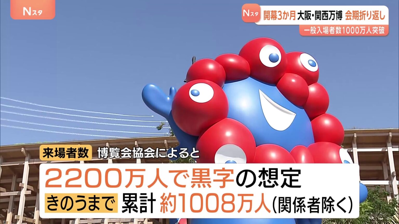 大阪・関西万博、開幕3か月で会期折り返し　一般来場者は1000万人超え（TBS NEWS DIG Powered by JNN）