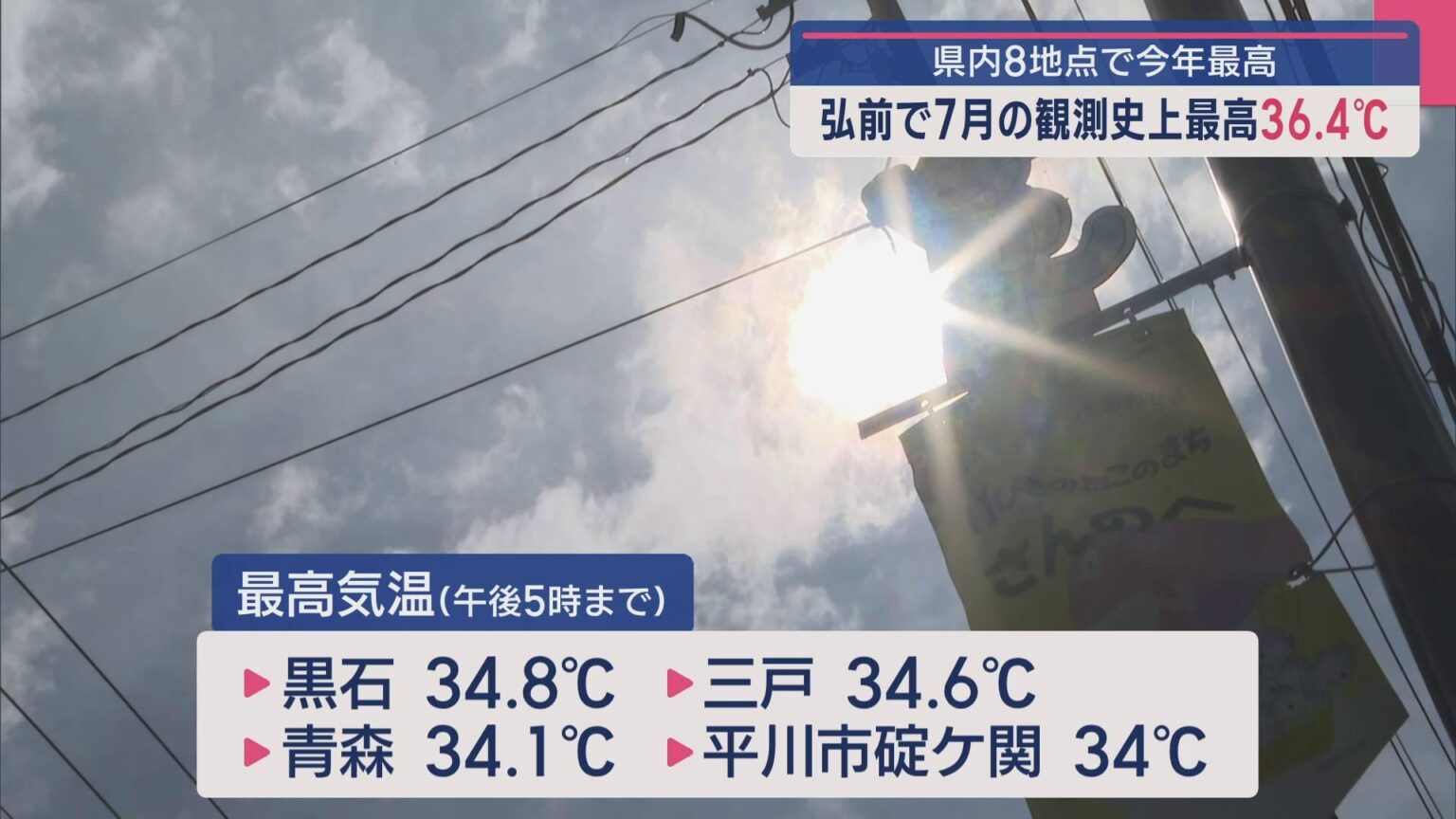 弘前で7月の観測史上最高気温 青森県内2025年初の猛暑日に（ABA青森朝日放送） - Yahoo!ニュース - Yahoo!ニュース