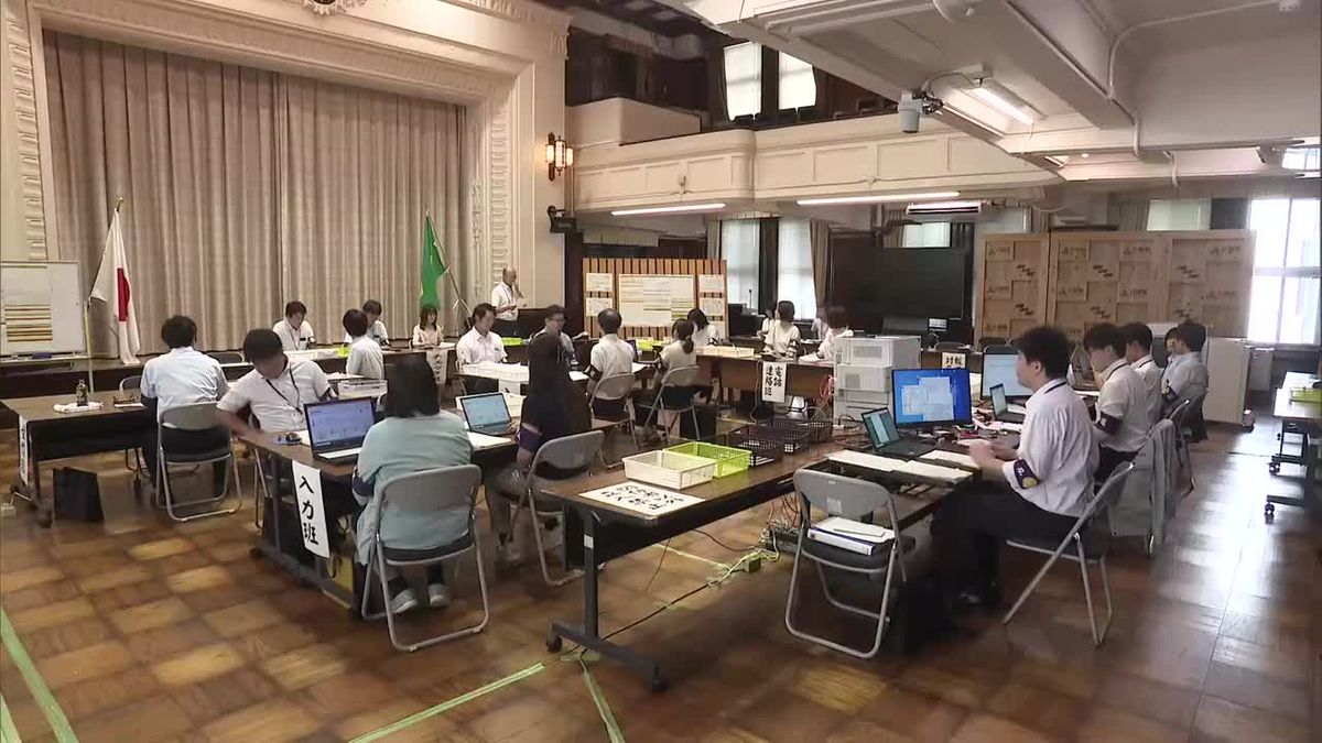 参院選前に宮崎県庁で投開票・速報事務のリハーサル