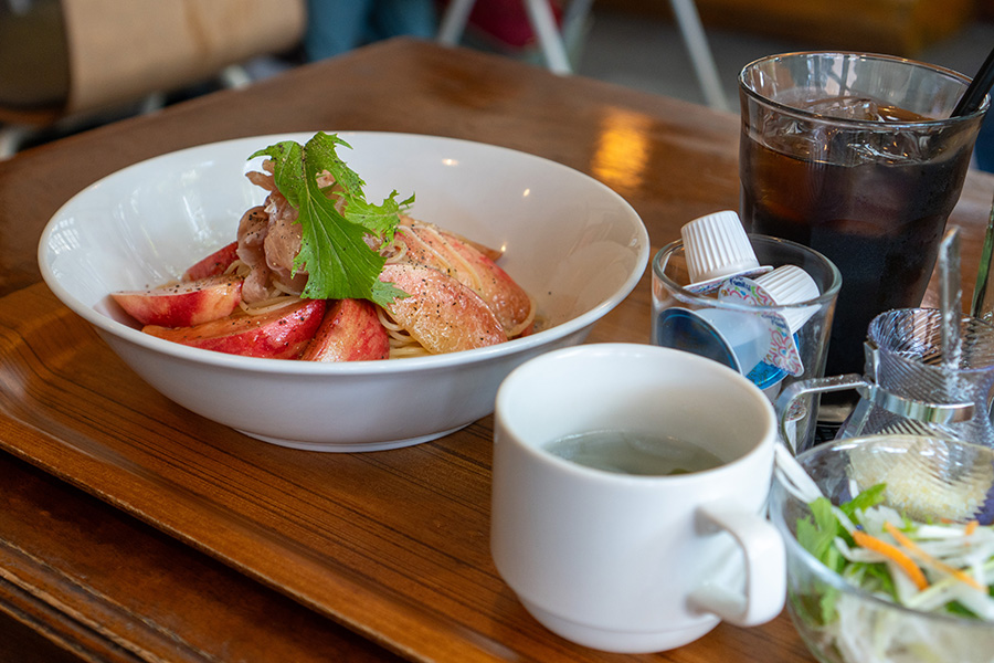 桃パスタ到着！