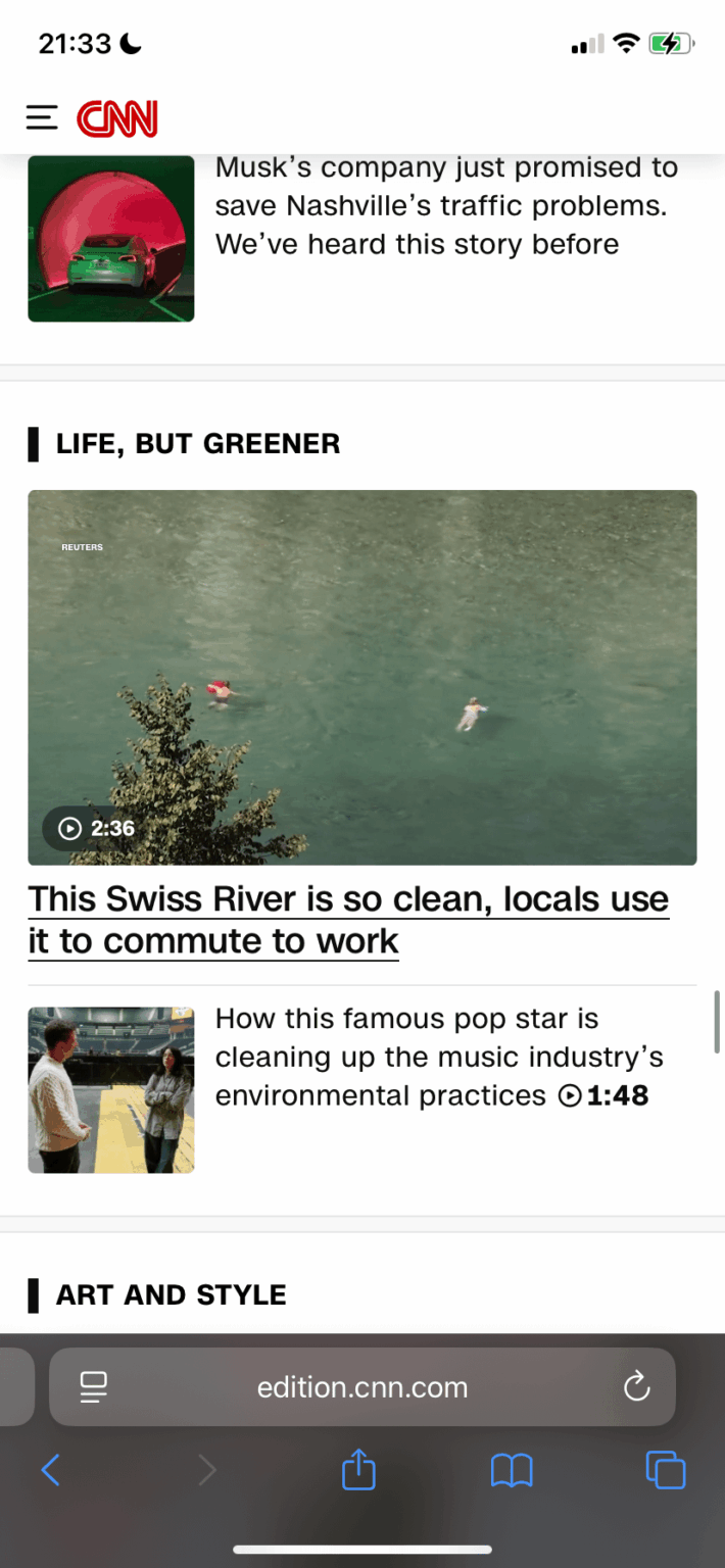CNN International：Swiss Commute by River