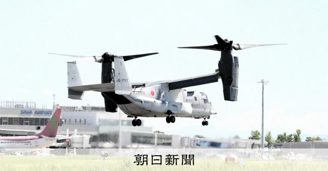 佐賀配備の陸自オスプレイの訓練始まる　8月からは長崎・熊本へも [佐賀県]：朝日新聞