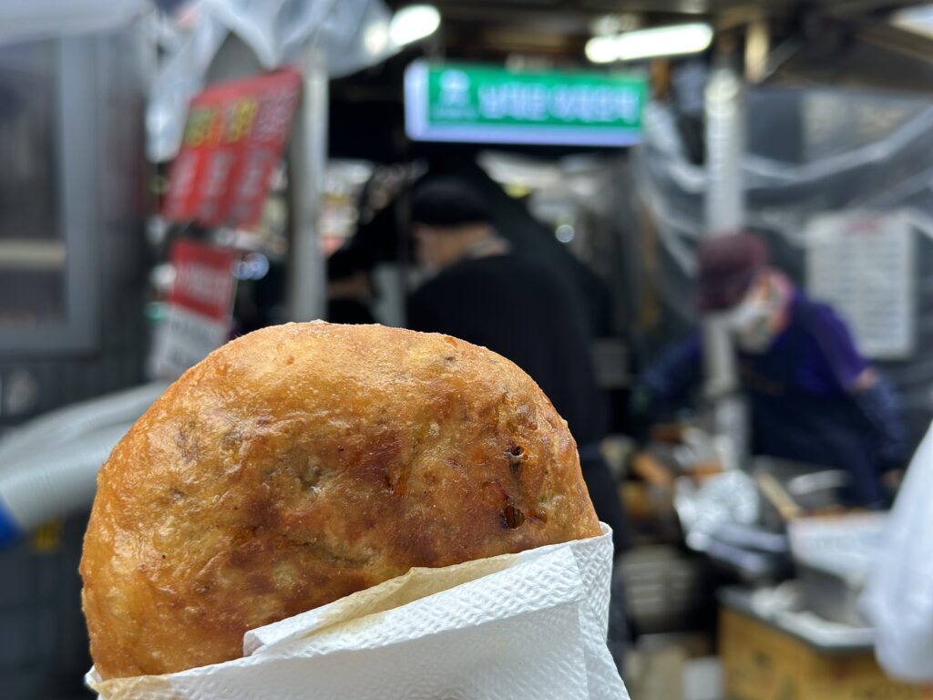韓国屋台グルメ　野菜ホットク　南大門市場