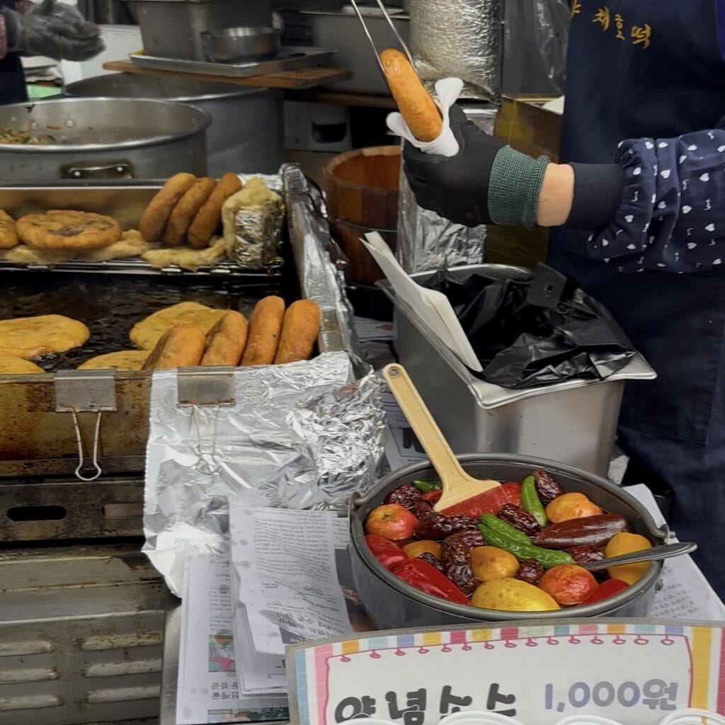 韓国屋台グルメ　野菜ホットク　南大門市場