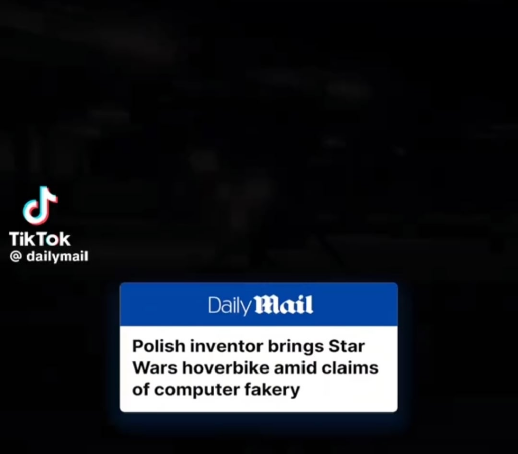 どうやら彼らはポーランドでスターウォーズのスピーダーバイクを作っているようです