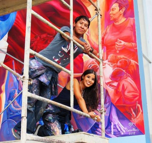 平和の願い込めた巨大アート、広島空港で10月に完成披露予定