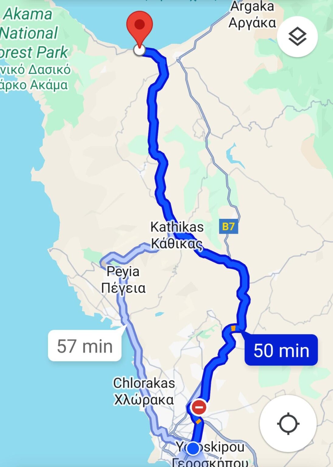 パフォスからラッチへの道はすべて道路ですか？