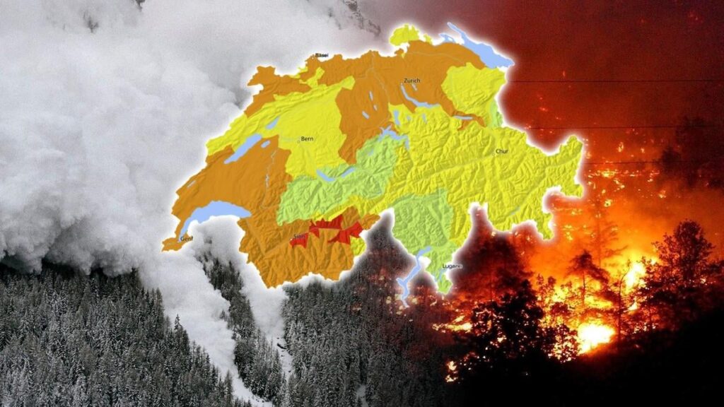 雪崩と森林火災：スイスは一度にすべての天候を経験しています
