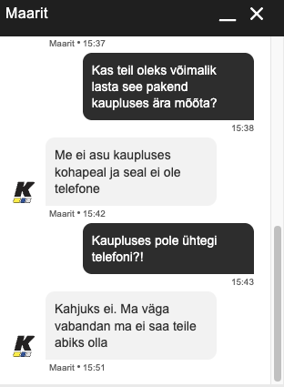 K-Rautaには電話がありません