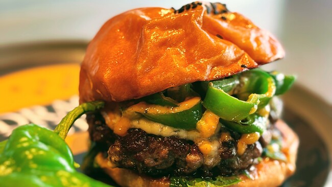 【 京都 】夏の京野菜 「万願寺とうがらし」 を使った期間限定バーガー《 万願寺BLUE 》、DRAGON BURGERにて８月１日より販売開始！：紀伊民報AGARA｜和歌山県のニュースサイト