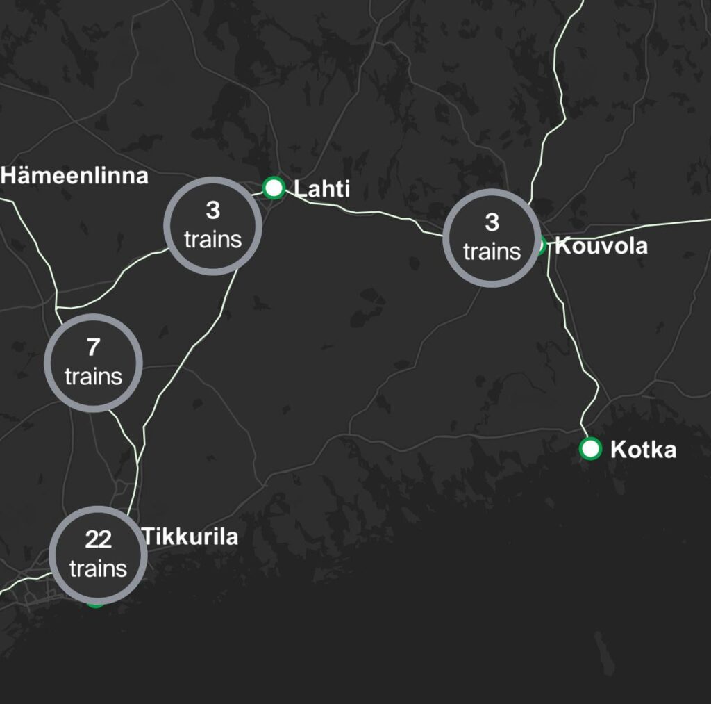 ヘルシンキからコトカへの列車の路線がないのはなぜですか？
