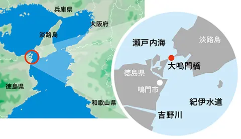 大鳴門橋の位置を示した地図