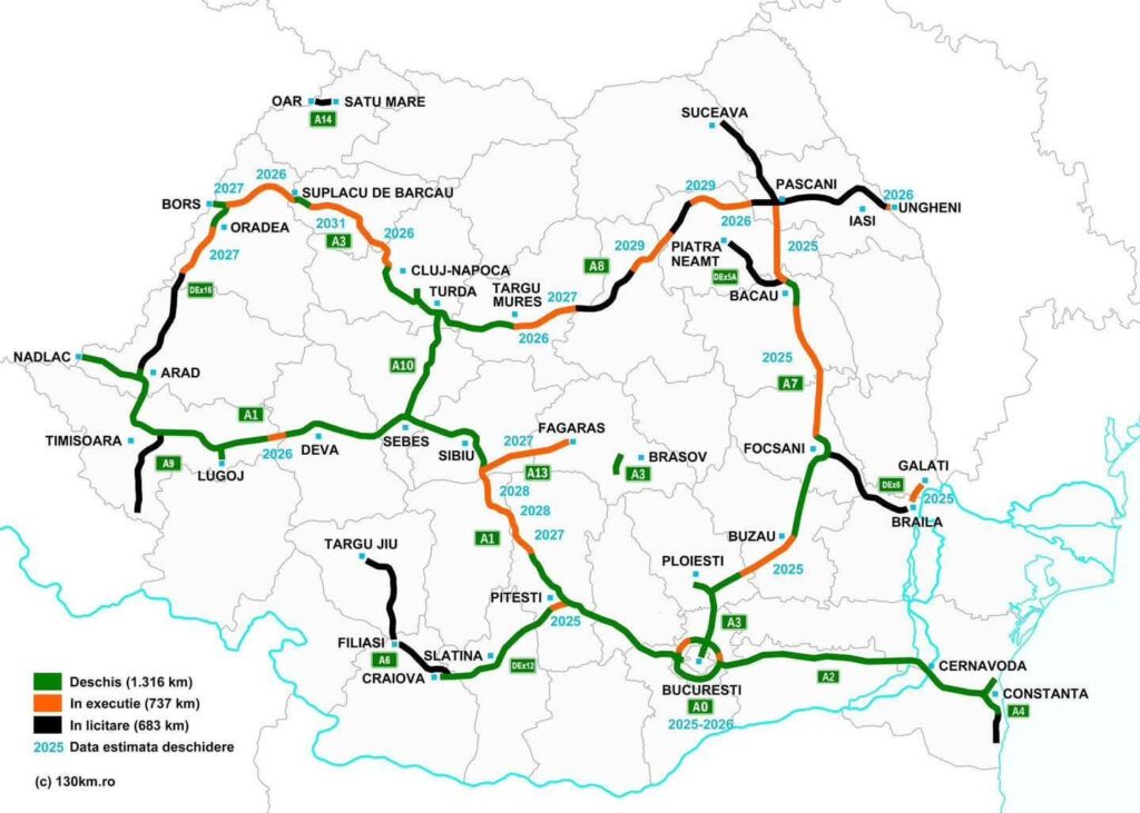 高速道路の状況（130km.ro）