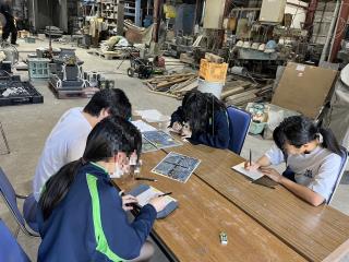 写真：鷹島特産の石材加工体験