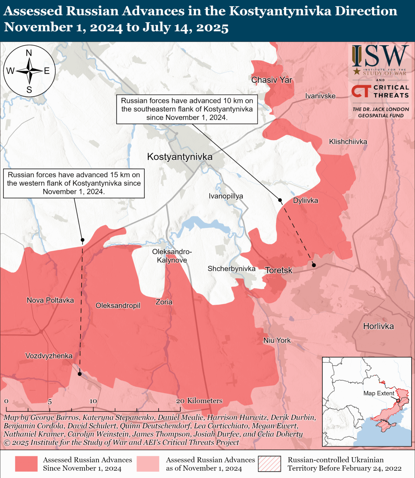 「ウクライナ軍は、ロシアの進歩を遅らせるために、戦線の重要な地域で反撃しており、ロシア軍に多大なコストを課しています。」 -  ISW