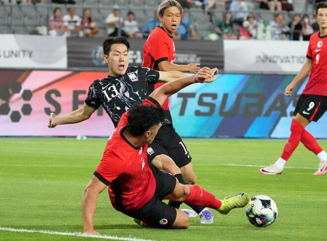 「日本はなんと６ゴール。韓国は２得点」森保Jに１−６で大敗した香港に、韓国代表がまさかの苦戦。母国メディアは不満「４点も少ない」「得失点差が重要だったのに…」【E-１】