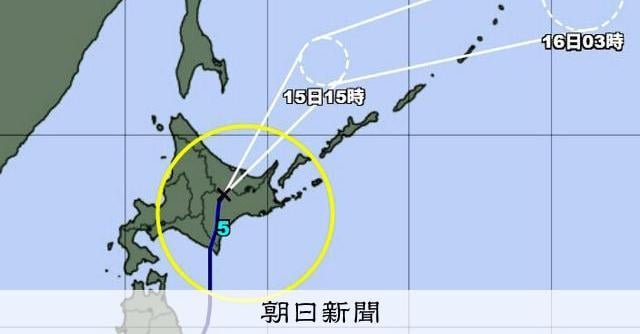 台風5号、北海道に上陸 7月は初めて 気象庁が発表