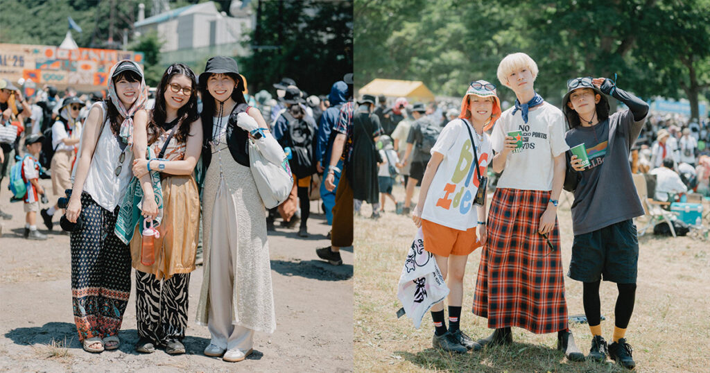 【スナップ】「フジロック2025」チケット完売の2日目　個性的な柄ものやワンピースが人気 - WWDJAPAN