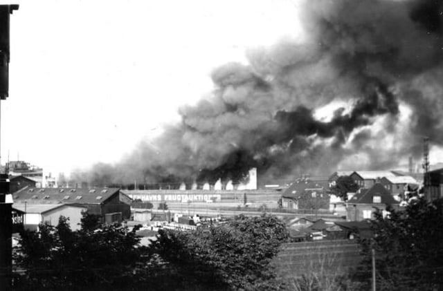 1944年6月22日、400 kgの爆発物を備えた反ファシスト抵抗グループBopa Riffelシンジケート。占領中の最大の妨害行為。