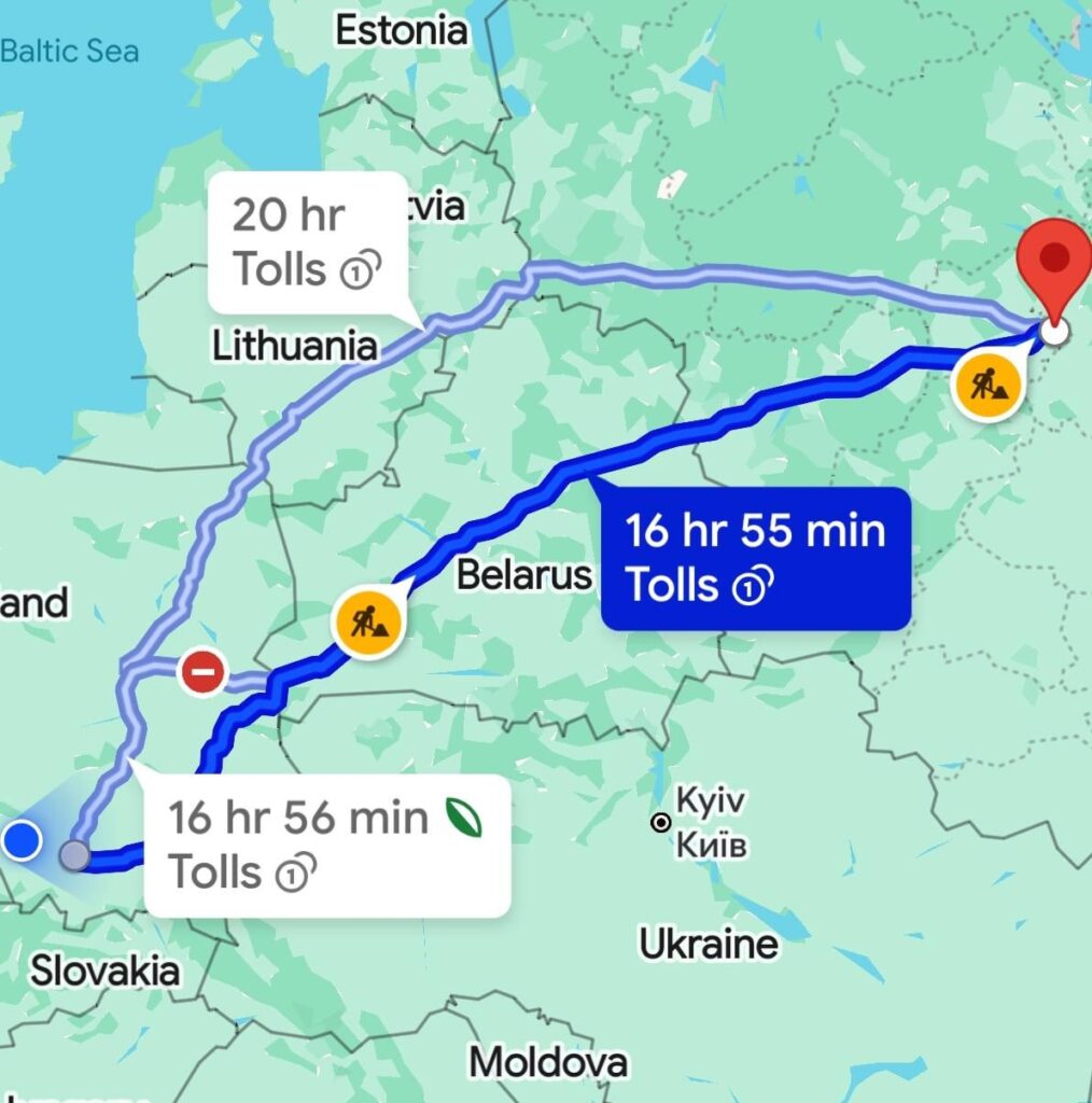 ポーランドを離れることなく17時間運転できます