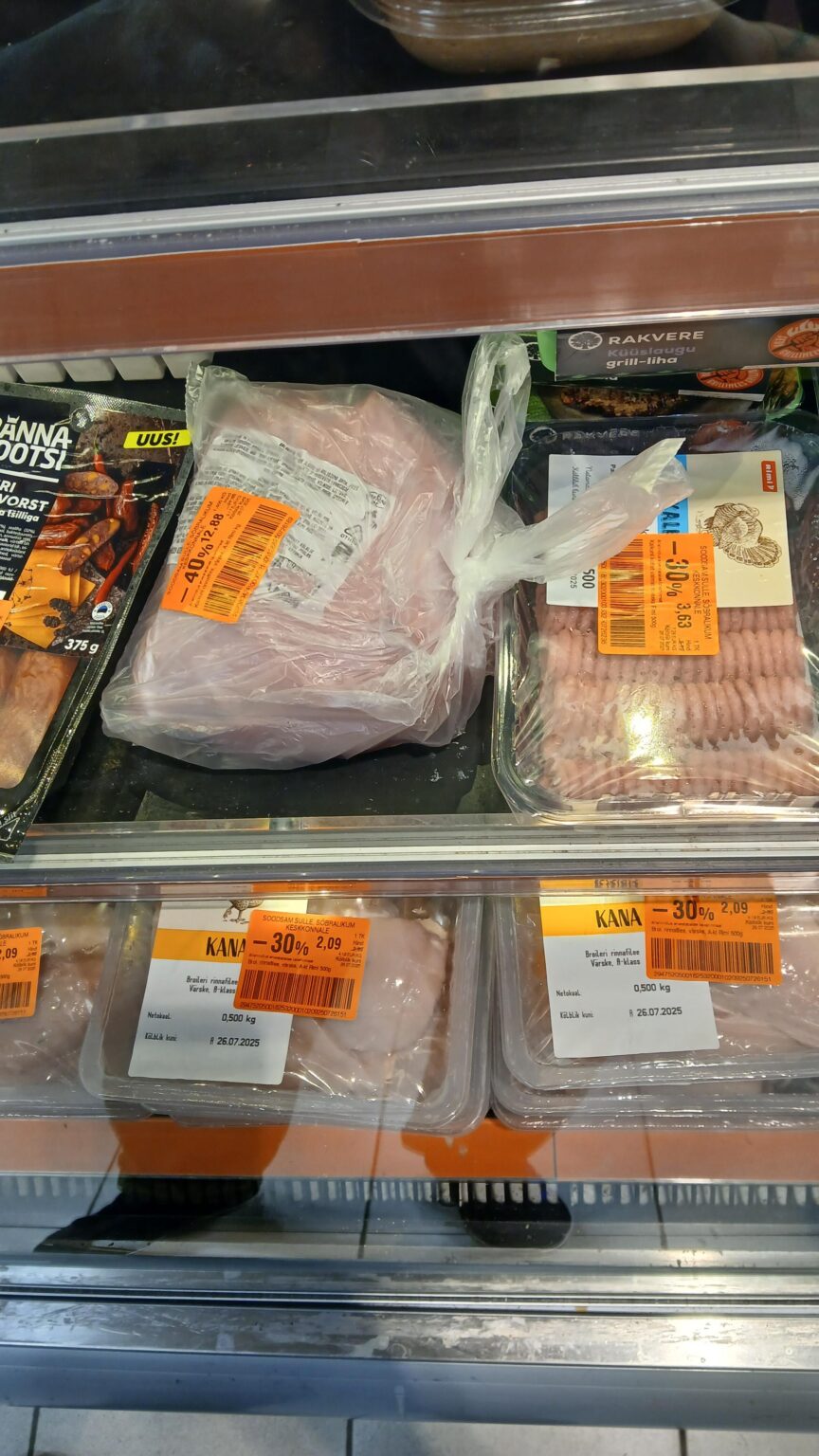 同じ日（肉）の製品がもはや50％安くないという事実は何ですか？