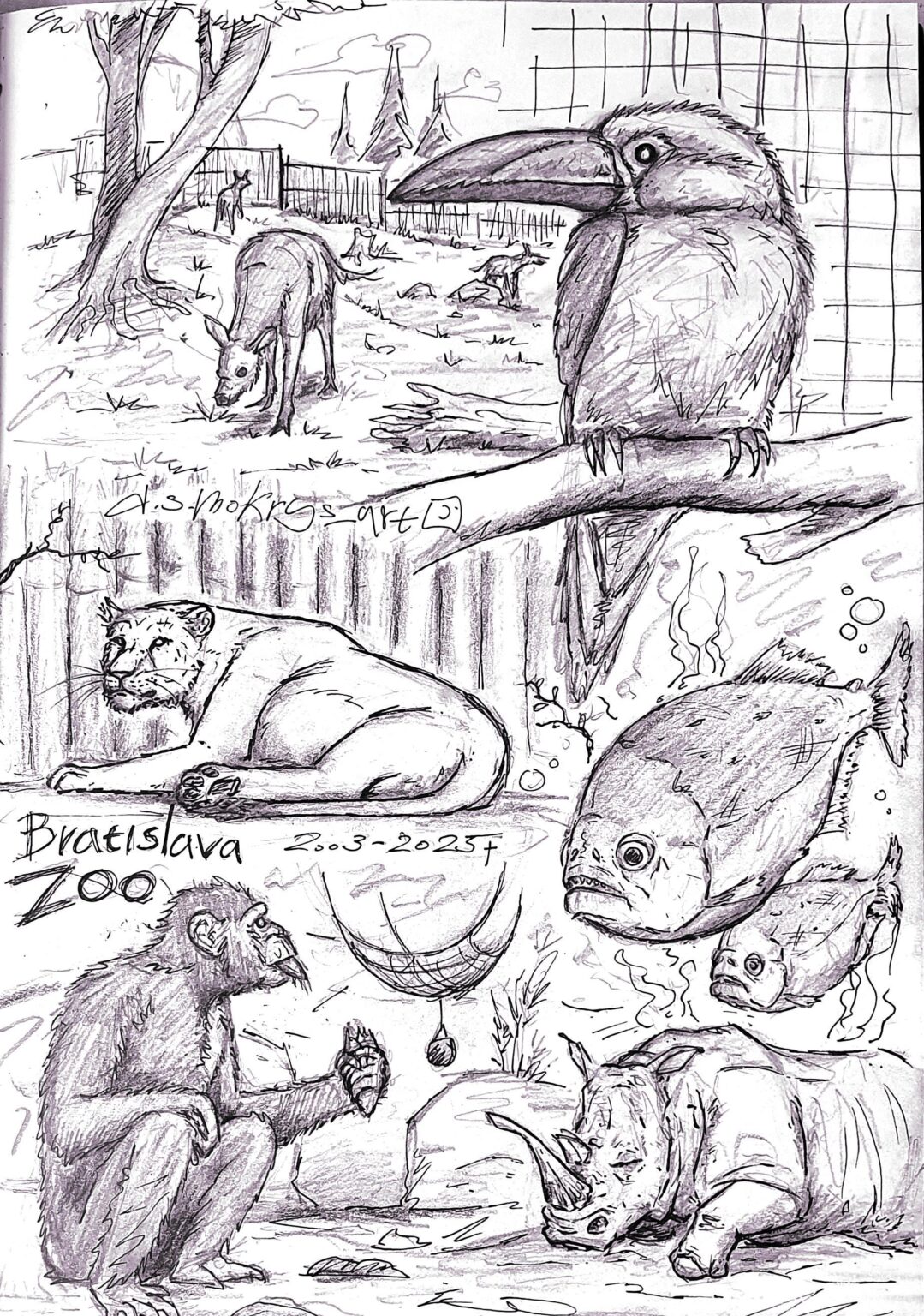 Bratislava動物園で作った別の絵