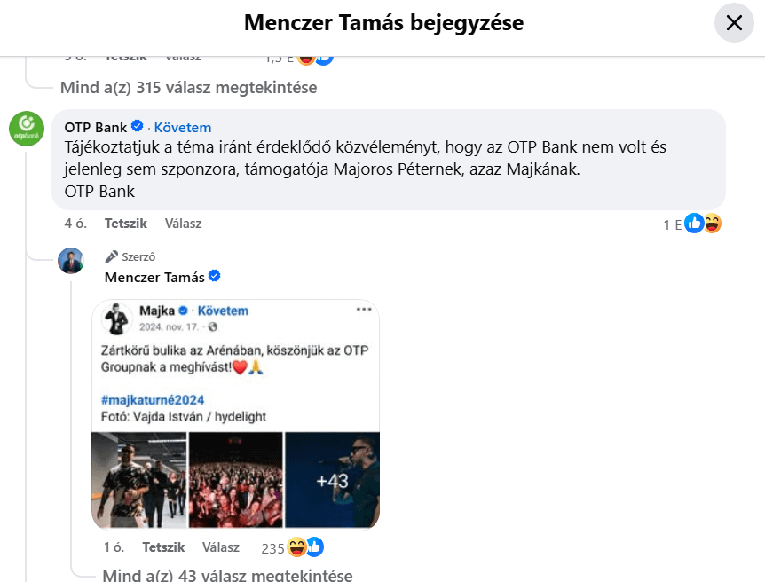 TamásMenczerとOTPはお互いに落ちました