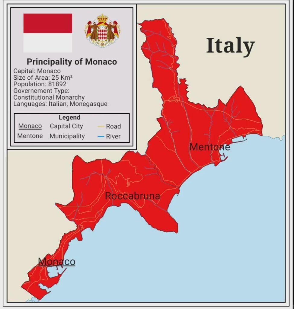 1860年のモナコははるかに大きかった