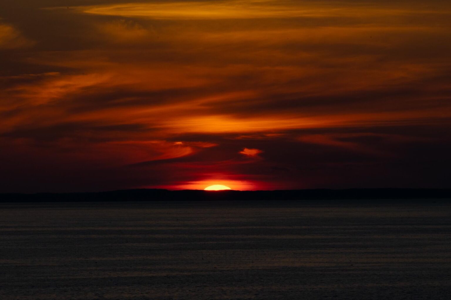 海岸での夕日遅れ