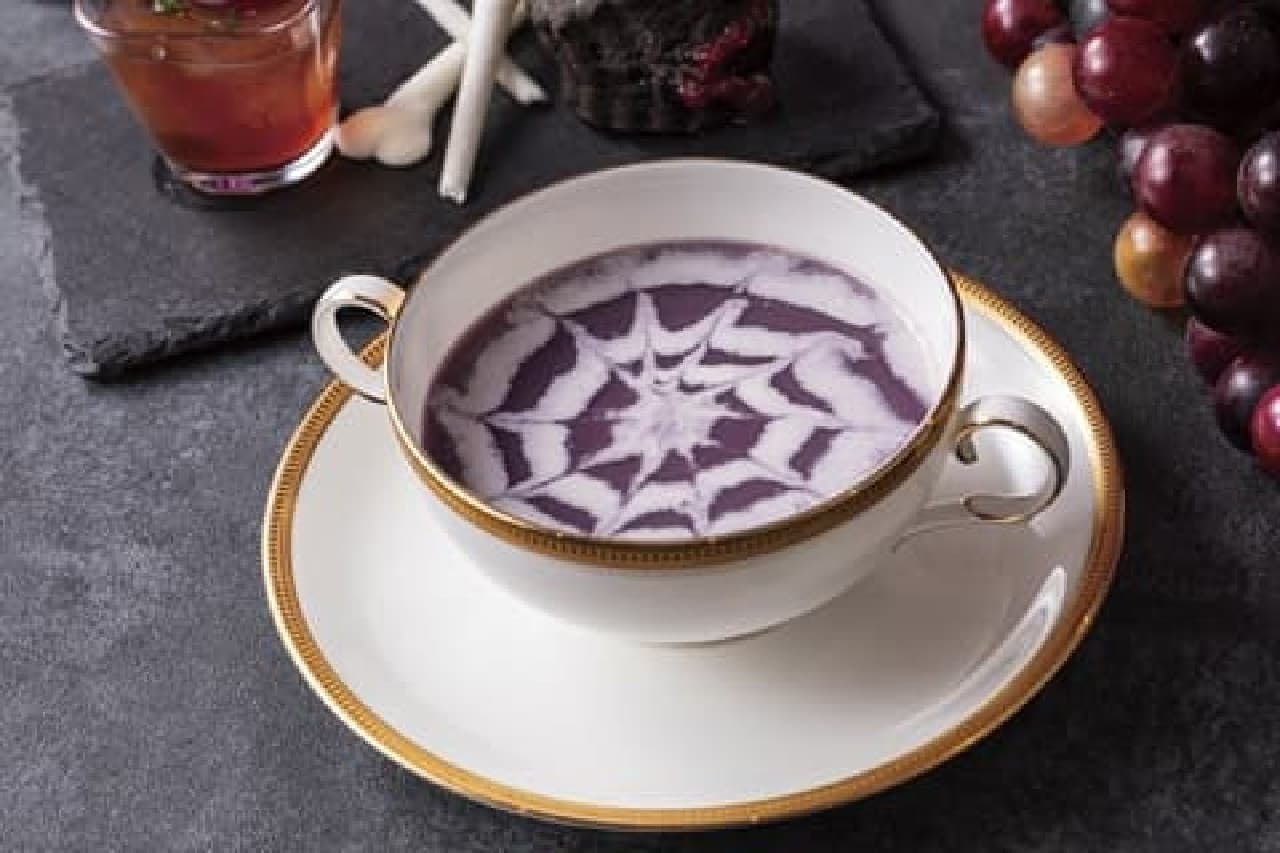 紫芋のポタージュ 東京ベイ舞浜ホテル 2025年秋のアフタヌーンティー「ダーク・ハロウィーン」「デザートスタンド」