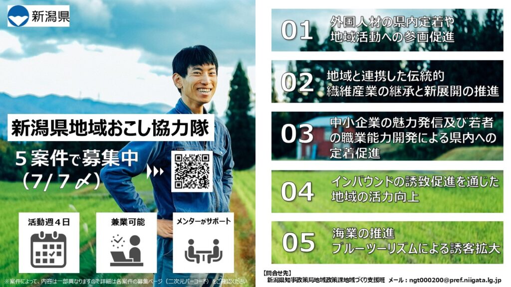 新潟県地域おこし協力隊（ニイガタコラボレーターズ）を募集します | Digital PR Platform