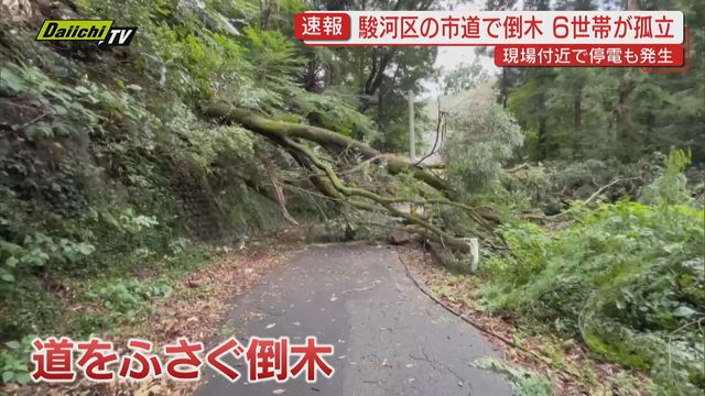 【速報】静岡市で倒木 市道ふさがれ6世帯が孤立か 停電も発生（静岡市駿河区）（Daiichi-TV（静岡第一テレビ）） - Yahoo!ニュース - Yahoo!ニュース