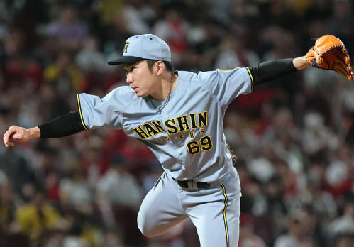 阪神石井大智（2025年8月13日撮影）