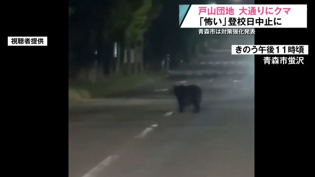 戸山団地クマ目撃 近くの小学校ではあすの登校日が急遽中止 夜中に堂々と大通りを歩く様子も（青森放送） - Yahoo!ニュース - Yahoo!ニュース