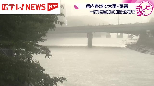 広島県内各地で激しい雨や落雷…最大1万9000戸が停電 - Yahoo!ニュース
