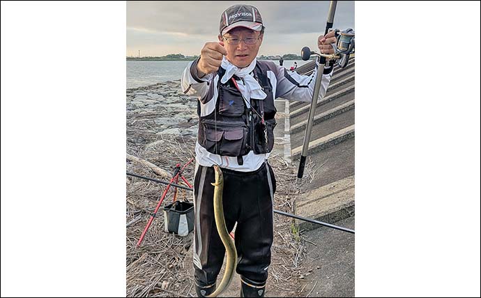 宮川の夜釣りでウナギ8匹キャッチ【三重】新鮮なアケミ貝に好反応