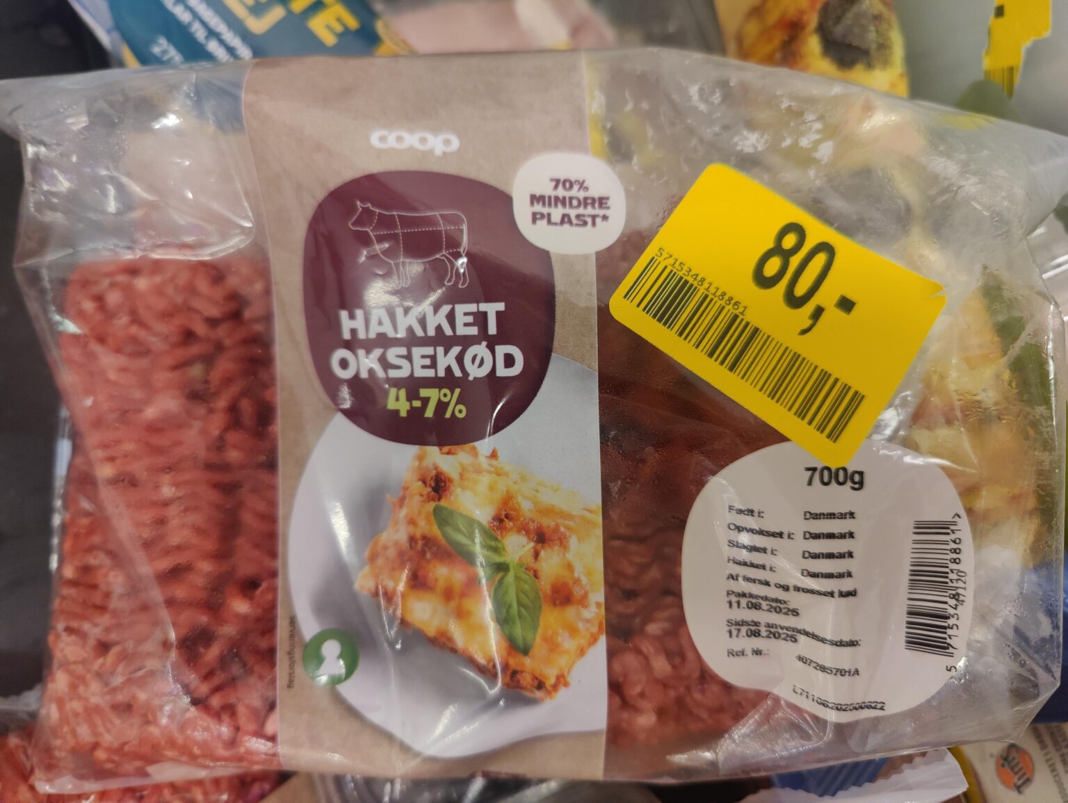 明日有効期限が切れる、牛肉が切れた場合は80 Kronerだけです！掘り出し物の購入🤡