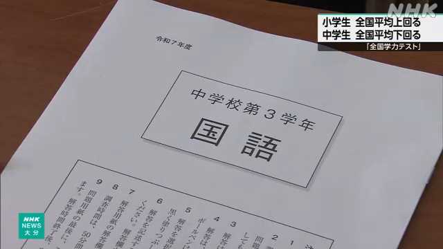 大分 全国学力テスト 小学生は全国平均上回り中学生は下回る｜NHK 大分県のニュース