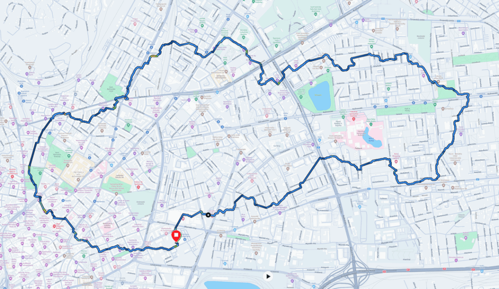GPSを使用して、Bratislavaの路上でスロバキアを描きました