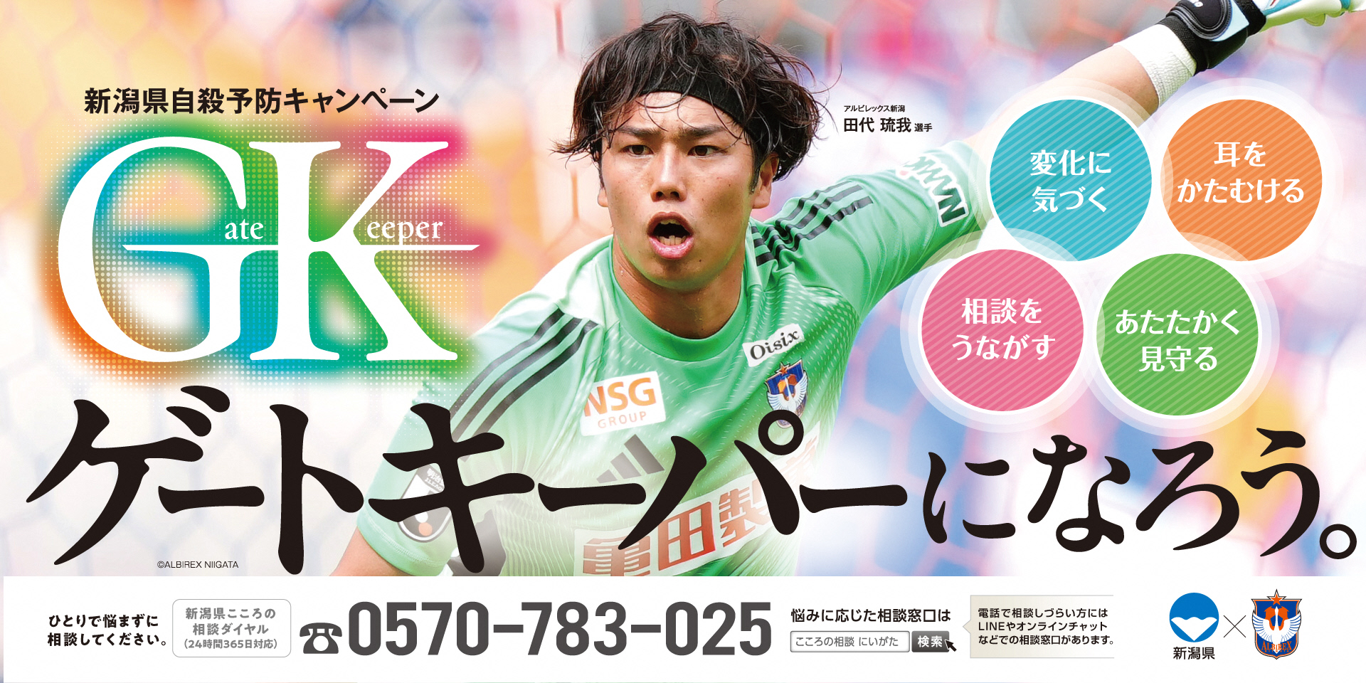 新潟県×アルビレックス新潟作成ゲートキーパーPRポスター