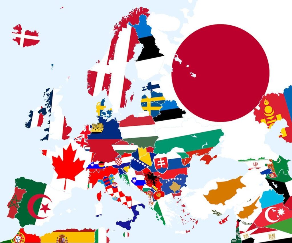 土地の国境を共有していない最も近い国