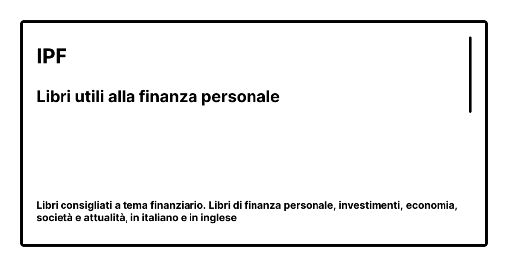 イタリア語で個人的な金融に関する本が必要です。 イタリア語で個人的な金融に関する本が必要です。