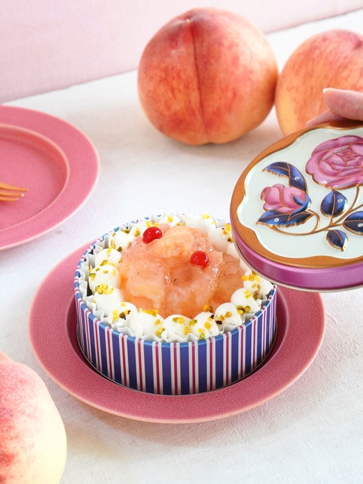 幸せの缶ケーキ(完熟桃のタルト)