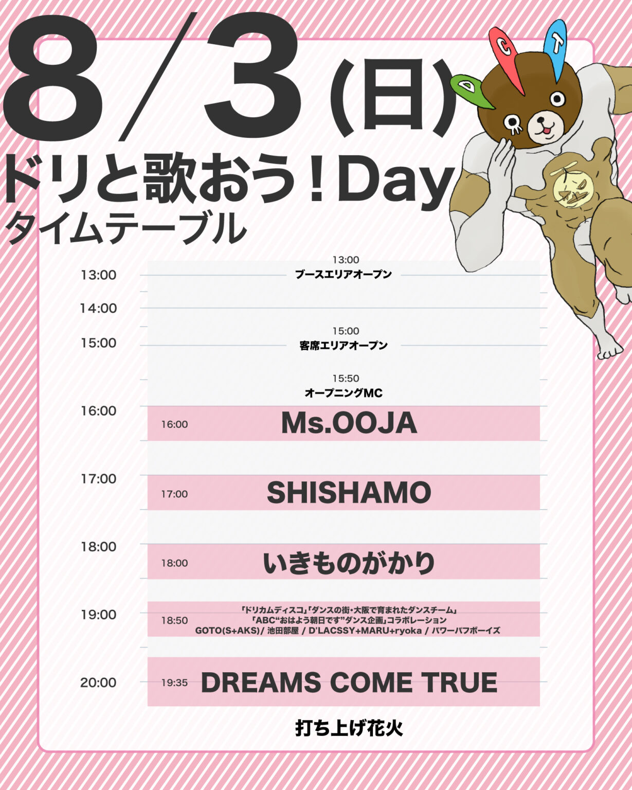 本日 (8月3日) のEVENT情報 - DREAMS COME TRUE